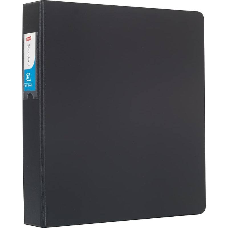 Standard Binder with Label Holder and D-Rings - 1-1/2" - Black