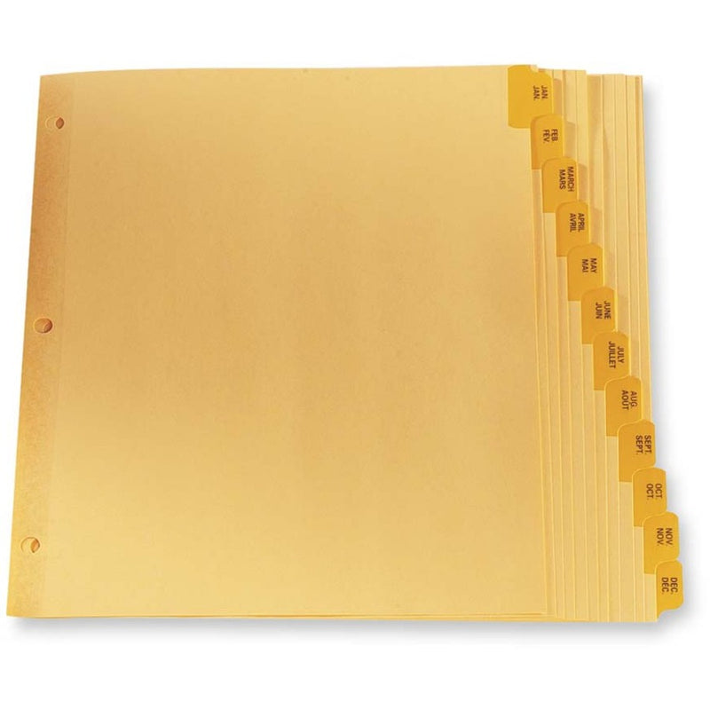 Oxford Preprinted Tab Index Divider - Printed Tab(s) - Month - Jan-Dec