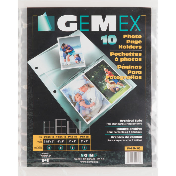 Gemex Photo Page Holder 6 Capacity - 4" (101.60 mm) Width x 6" (152.40 mm) Length