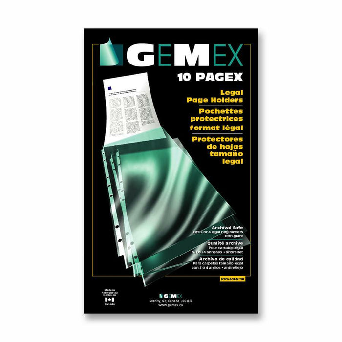 Gemex Top-loading Page Protectors For Legal 8 1/2" x 14" - 10 / Pack