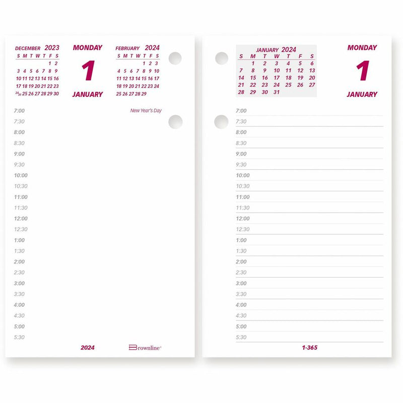 Brownline Daily Calendar Pad Refill Only 6" x 3-1/2" - C2R, 2024