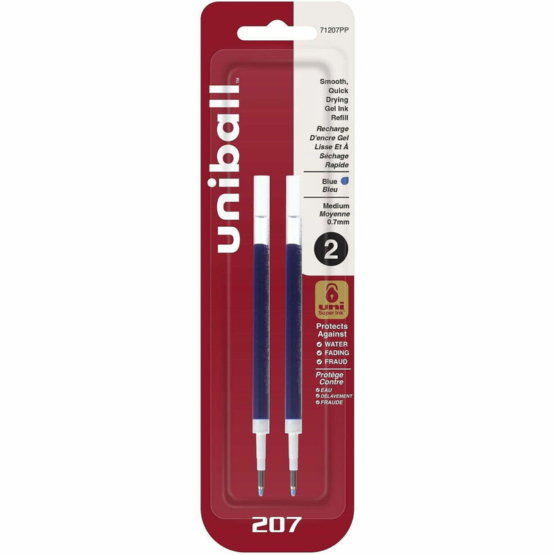 uni-ball 207 Retractable Gel - Refill 2pk - 0.70 mm, Medium Point - Blue Ink - The Supply Room