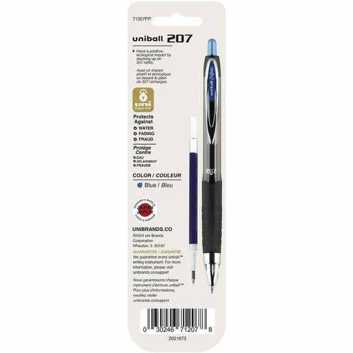 uni-ball 207 Retractable Gel - Refill 2pk - 0.70 mm, Medium Point - Blue Ink - The Supply Room