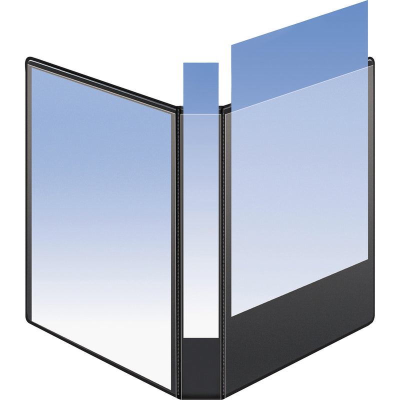 Business Source Round-ring View Binder 1" - Round Ring - Black