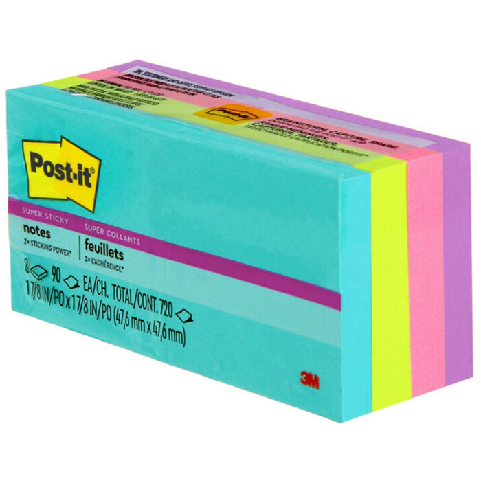Post-it® Super Sticky Notes - Supernova Neons Color Collection 2" x 2"