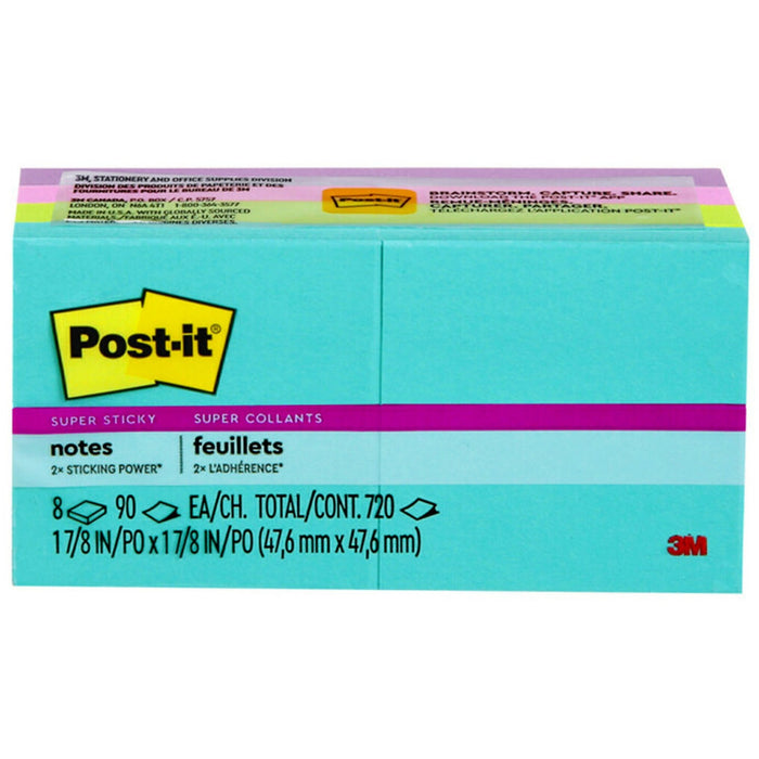 Post-it® Super Sticky Notes - Supernova Neons Color Collection 2" x 2"