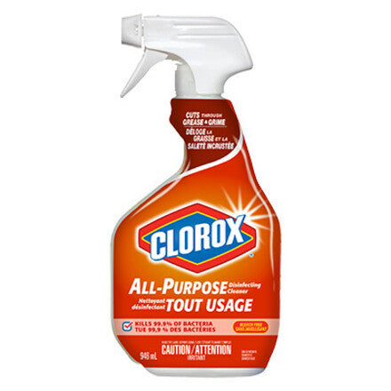 Clorox All Purpose Disinfecting Cleaner Spray - 32 fl oz (1 quart) - Fresh Clean Scent Width - 1 Each - Deodorize, Bleach-free, Non-abrasive