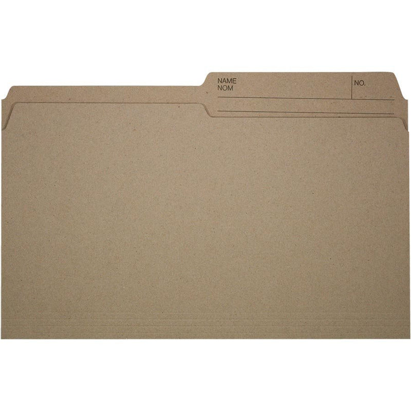Offix Reversible Kraft File Folders - Legal - 8 1/2" x 14" - 1/2 Tab Cut - Kraft - 100/box