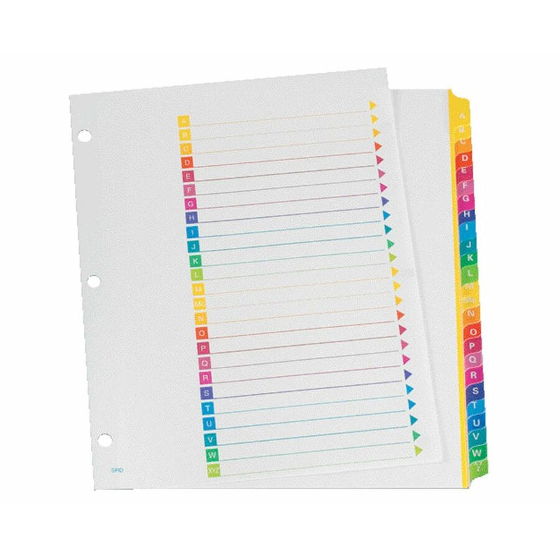 Oxford Super Rapidex Colour Coded Tab Dividers -A-Z, Letter-Size, Assorted, 25/ST