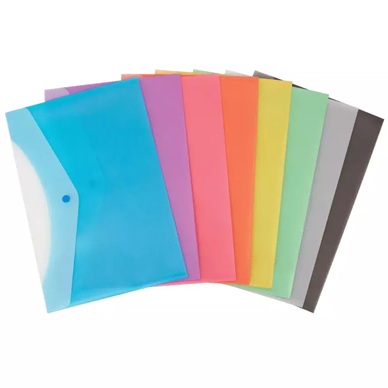 Document Envelope - Letter - Snap - Polypropylene, Plastic - 1 Each - Assorted, Frosted