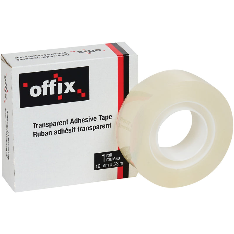 Offix Multipurpose Adhesive Tape - 36.1 yd (33 m) Length x 0.75" (19 mm) Width - Transparent (Clear)