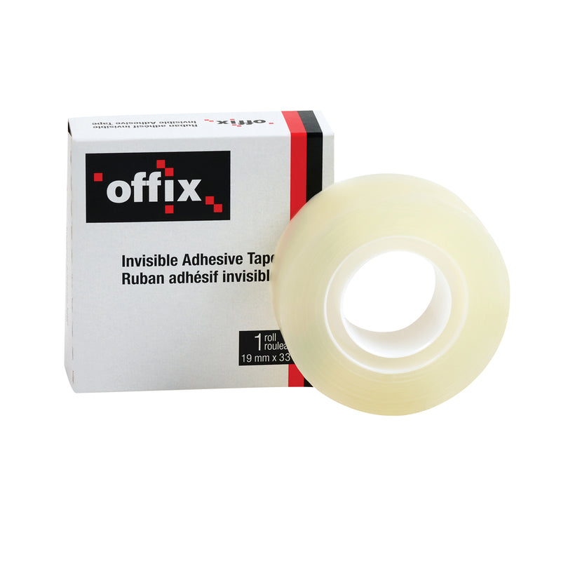 Offix Invisible Tape - 36 yd (32.9 m) Length x 0.75" (19 mm) Width - Invisible (Frosted)