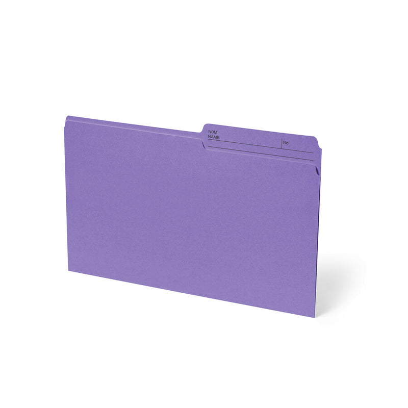 Continental 1/2 Tab Cut Legal Organizer Folder 8 1/2" x 14" - Violet - 100 / Box