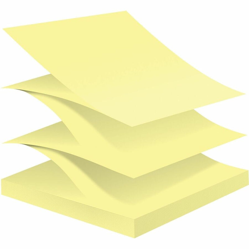 Post-it® 100% Recycled Paper Super Sticky Dispenser Notes, 3 in x 3 in, Canary Yellow