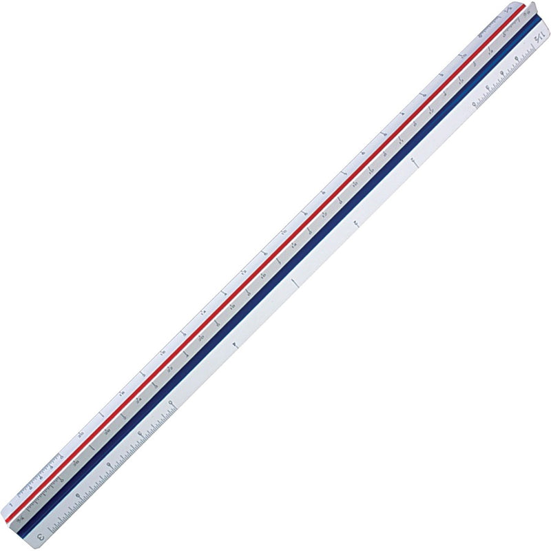 Staedtler Student Series 12" Triangular Scale - Imperial Measuring System - Polystyrene - White - 1 Each (98718-31BK)
