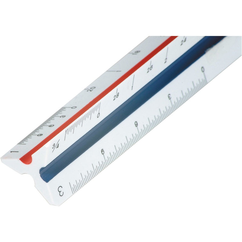 Staedtler Student Series 12" Triangular Scale - Imperial Measuring System - Polystyrene - White - 1 Each (98718-31BK)