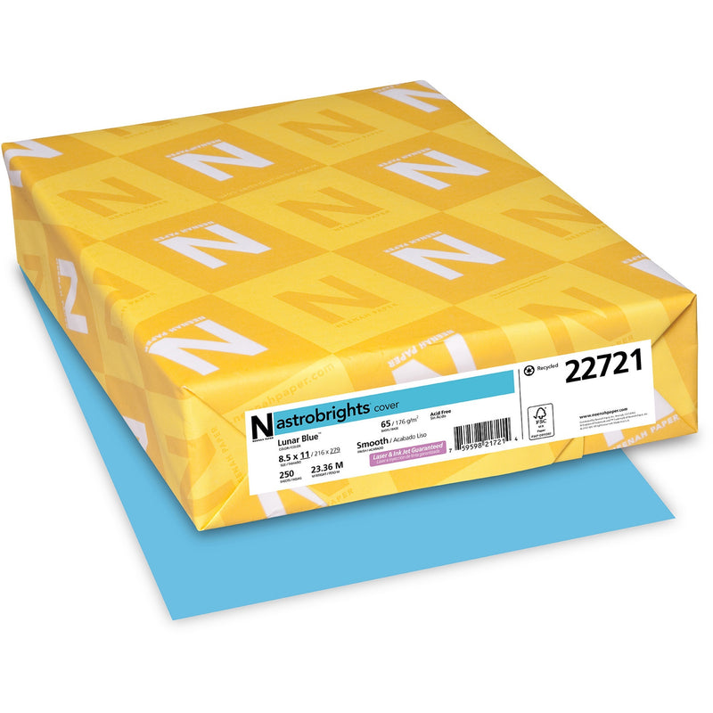 Neenah Astrobrights Paper - Letter - 8 1/2" x 11" - 65 lb Basis Weight - Smooth - 250 / Pack - Lunar Blue