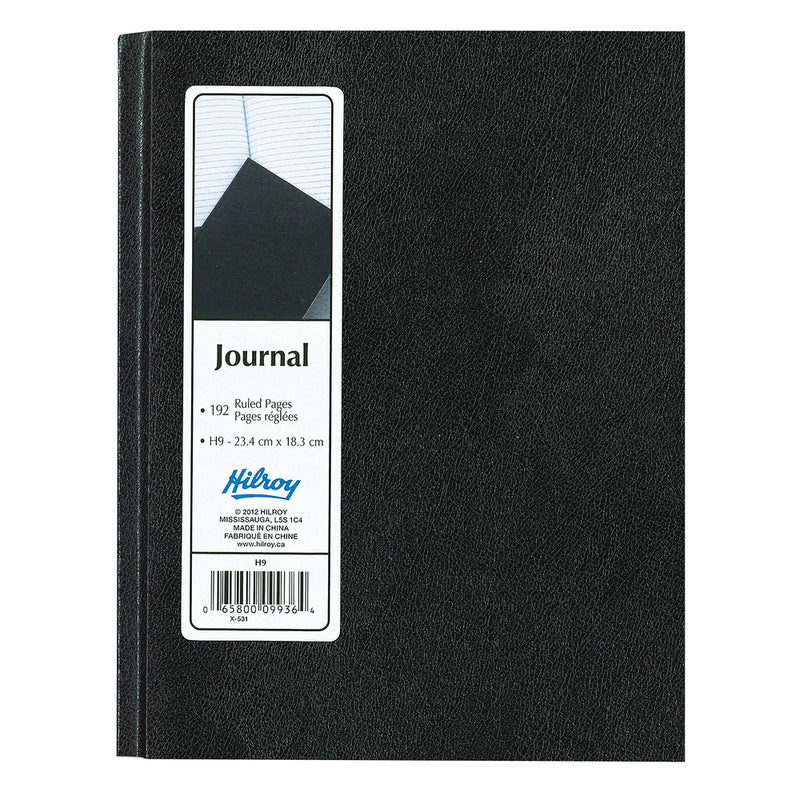 Hilroy H9 Ruled Journal - 7" x 9-1/4" - 96 Sheets - Black