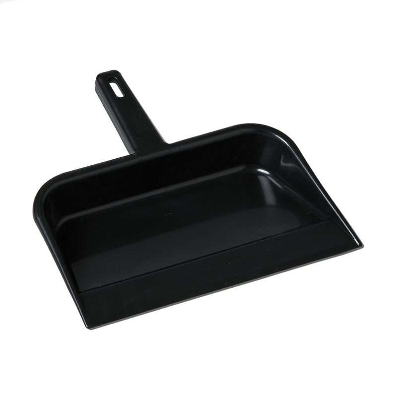 Vileda 12" Heavy Duty Plastic Dust Pan, Black - 12" Wide - 1 / Each