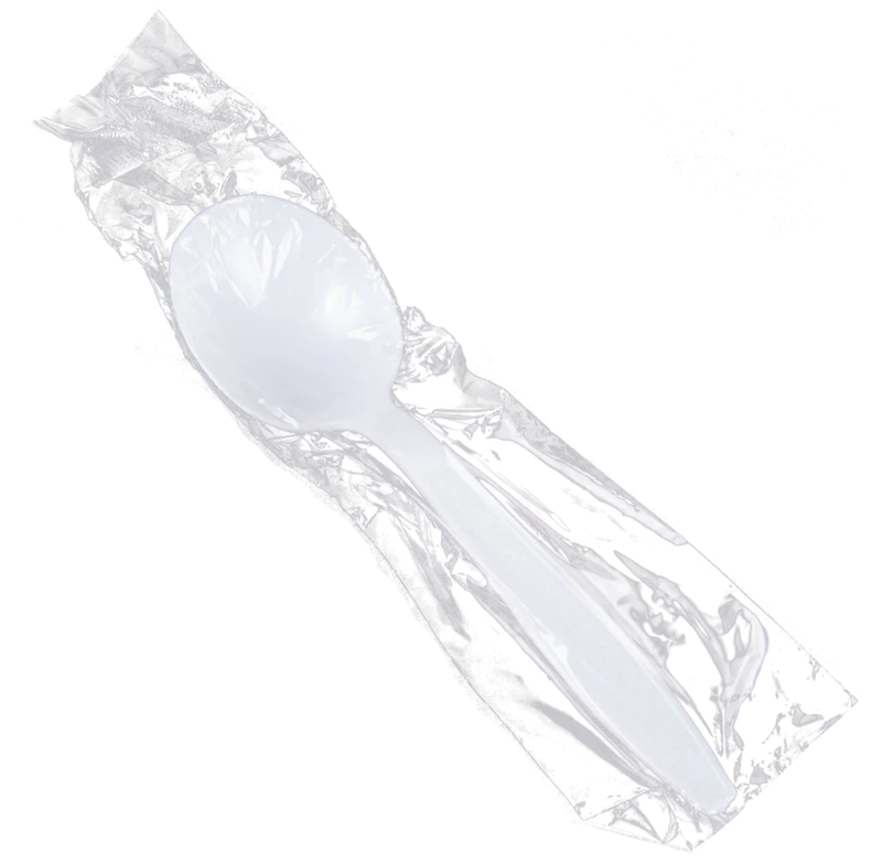Individually Wrapped Plastic Soup Spoons - 1000pcs