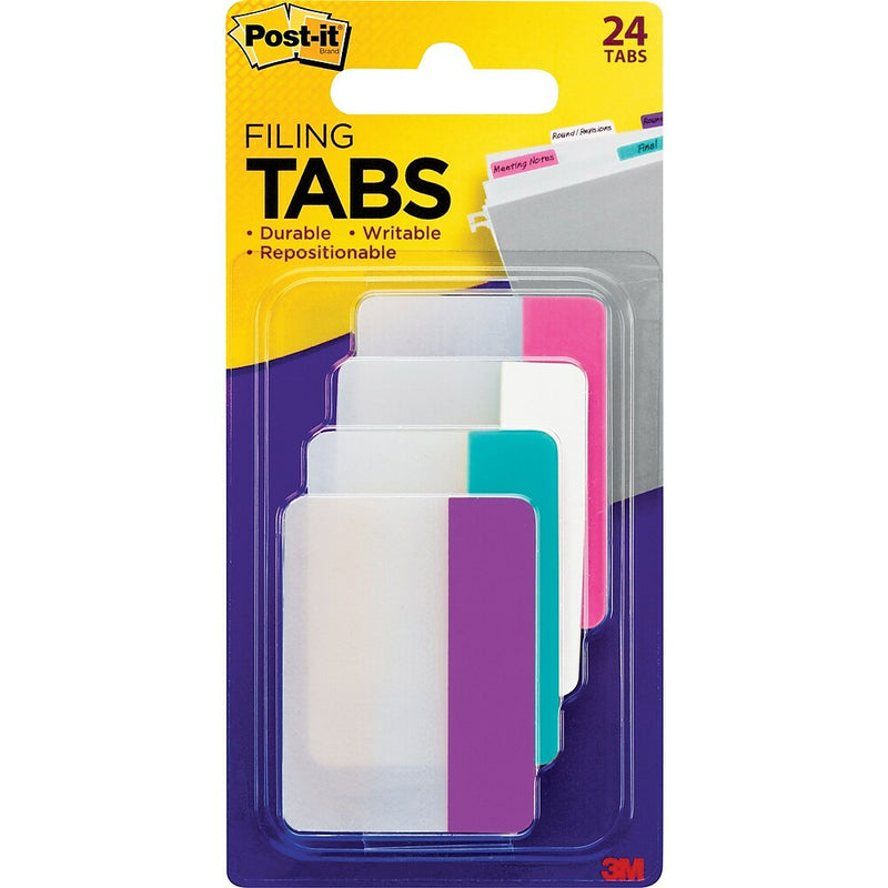 Post-it Tabs, 2" x 1.5", Assorted Colours, 24 Tabs/Pack