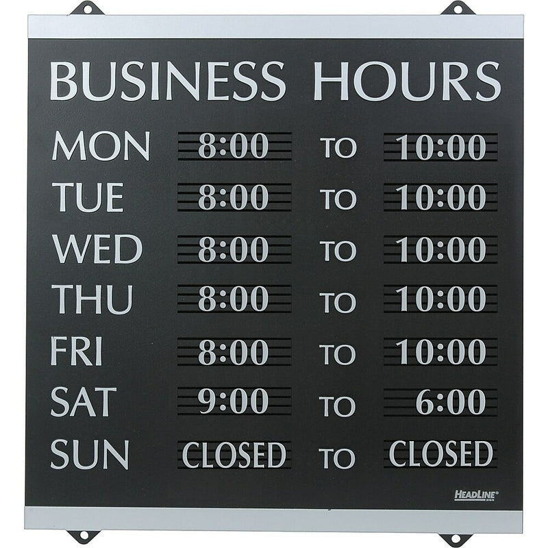 Headline Sign Century Series "Business Hours" Sign, 14" x 13"