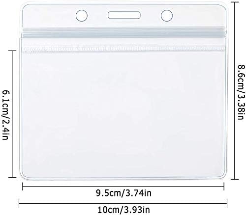 ID Badge Holder Horizontal Plastic - Resealable Lock - 100/pk