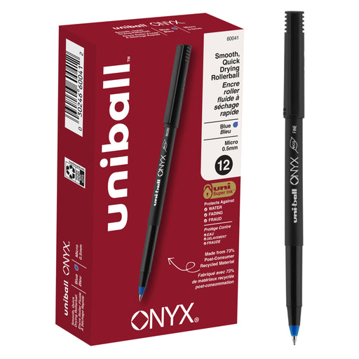 uni-ball ONYX Rollerball Pens – 0.5mm – Blue - The Supply Room