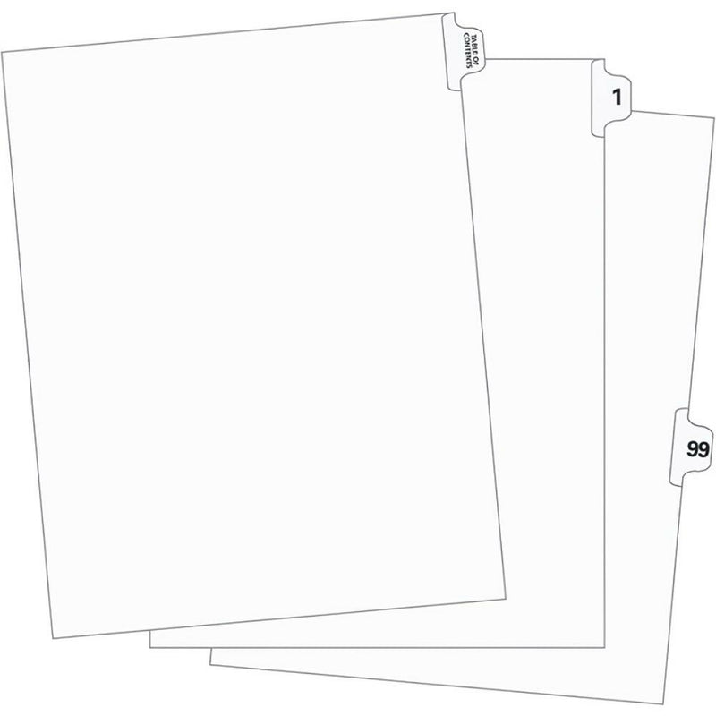 Supreme Litigation Tabs 15th Cut Numeric Singles 11" White #7