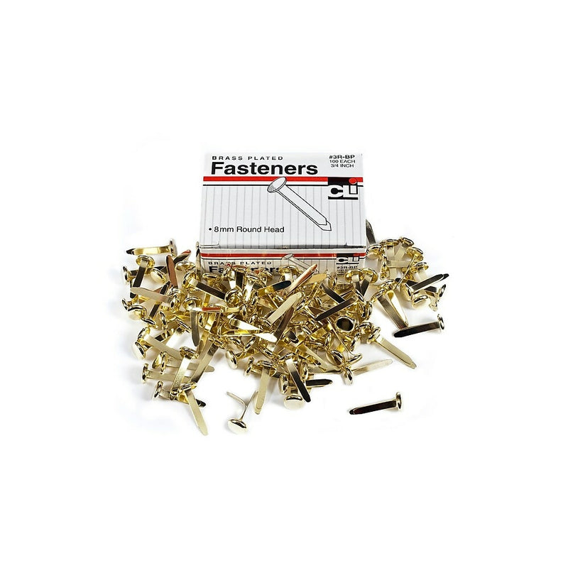 Charles Leonard Brass-Plated Paper Fasteners 3/4", 1800/Pack (CHL3RBP)