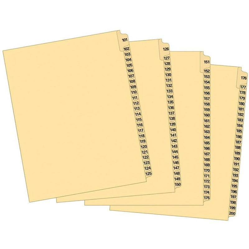 Supreme Litigation Tabs 25th Cut Numeric Set 11" Buff #101/200