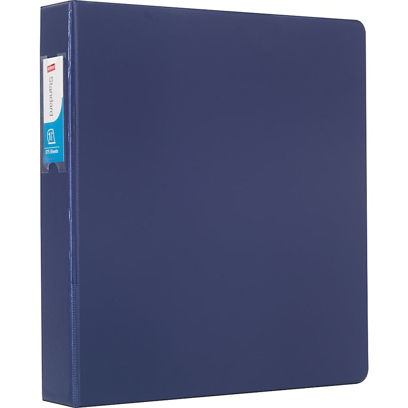 Standard Binder with Label Holder and D-Rings - 1-1/2" - Blue