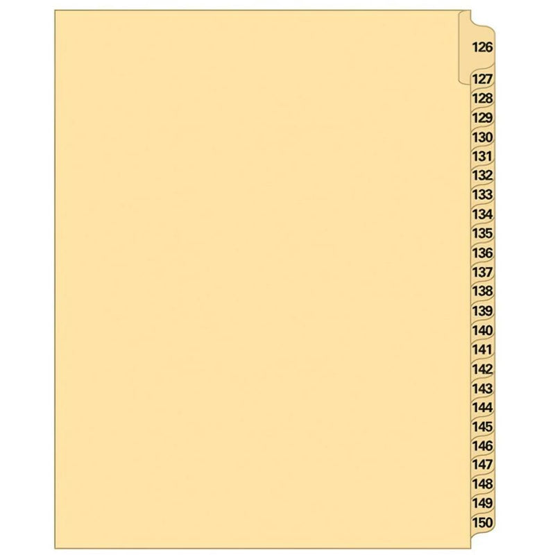 Supreme Litigation Tabs 25th Cut Numeric Set 11" Buff #126-150