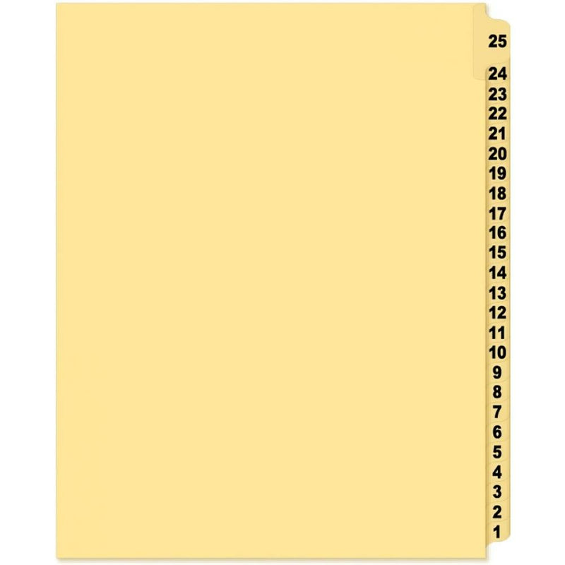 Supreme Litigation Tabs 25th Cut Reverse Numeric Set 11" Buff #25-1