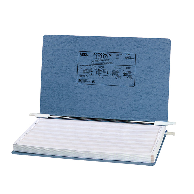 ACCO Presstex Data Binder - 14-7/8" x 8-1/2" Sheet Size - 14-3/8" Centre - Burst/Unburst - Blue