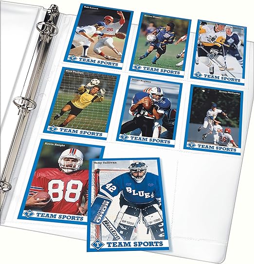 Avery Trading Card Sleeves Pages Holders for Pokémon, Magic The Gathering, MLB Baseball, NFL Football, Card Sleeves, Acid Free, 10 Sheets, 9 Cards per Sheet (76016)