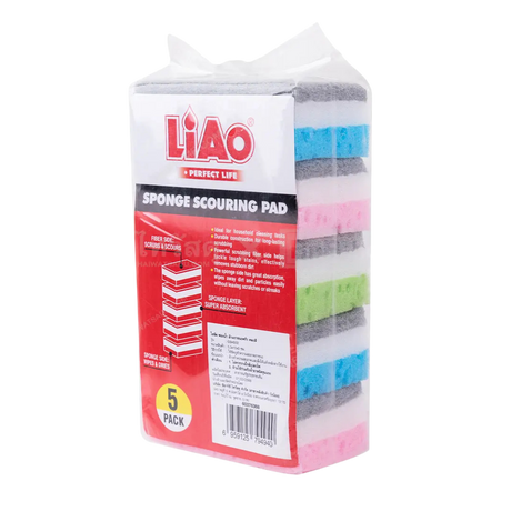 Sponge Scourer - Sponge Scouring Pad - JACL117 - 5pcs/bag, 48bag/cs