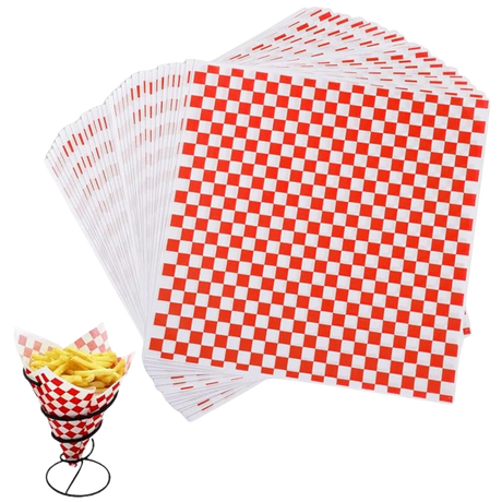 12" x 12" Red Checker Wax Paper
