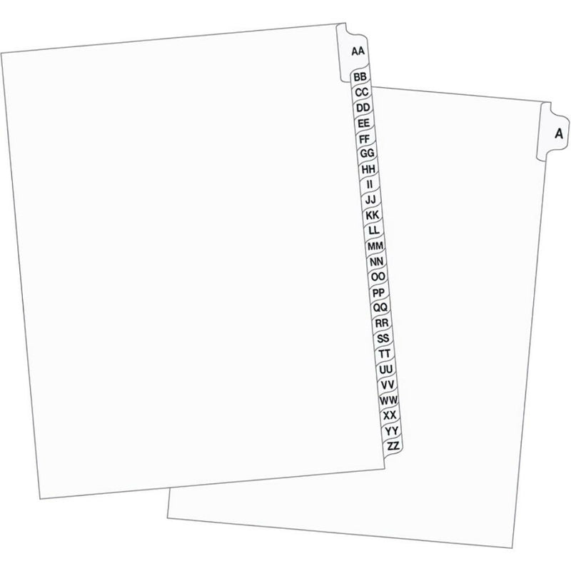 Supreme Litigation Tabs 15th Cut Alpha Singles 11" White A