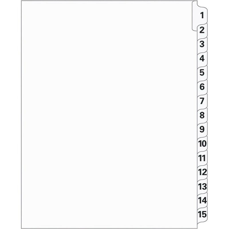 Supreme Litigation Tabs 15th Cut Numeric Set 11" White #1-15