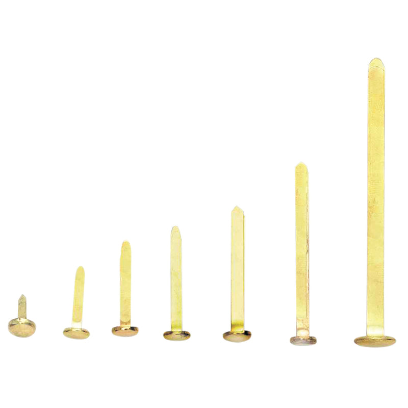 Westcoitt Round Head Brass Plated Fasteners - 3" Capacity - 50 Pack