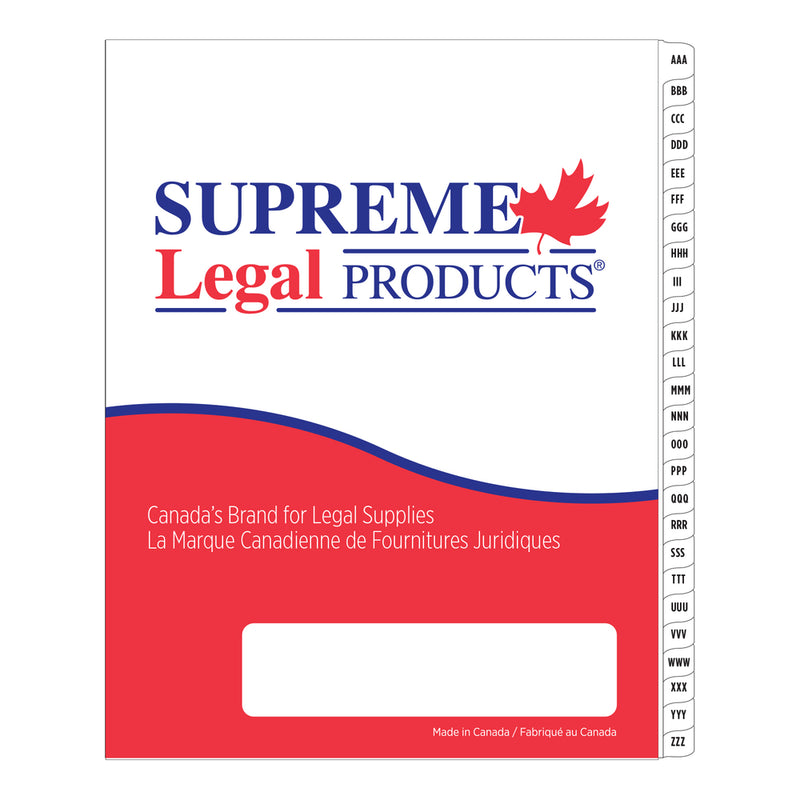 Supreme Litigation Tabs 26th Cut Triple Alpha Set 11" BUFF AAA-ZZZ