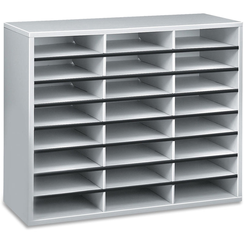 Fellowes Literature Organizer - 24 Compartment Sorter, Dove Gray - The Supply Room