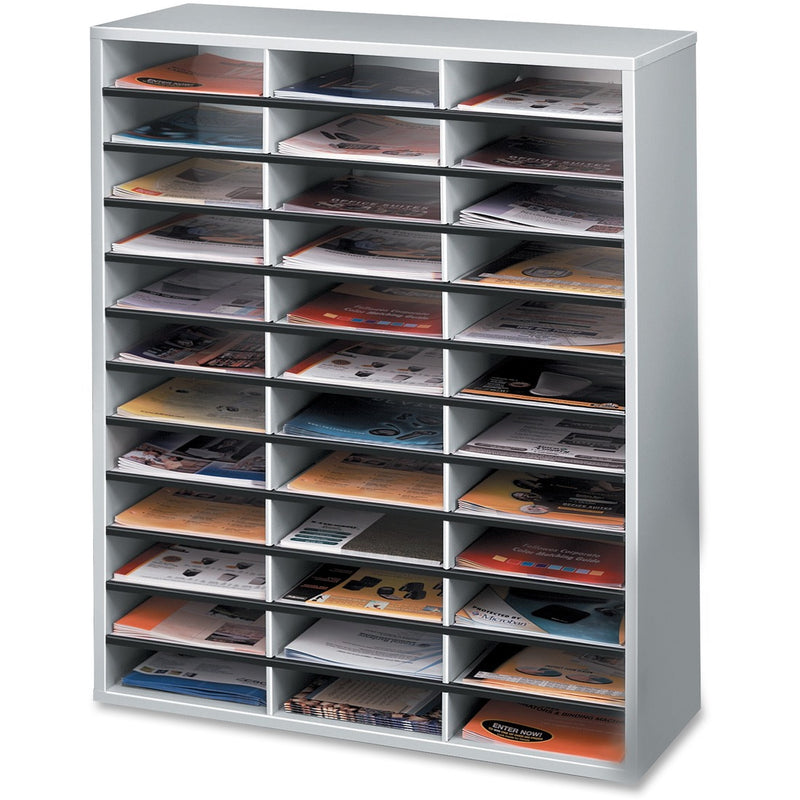 Fellowes Literature Organizer - 36 Compartment Sorter, Dove Gray - The Supply Room