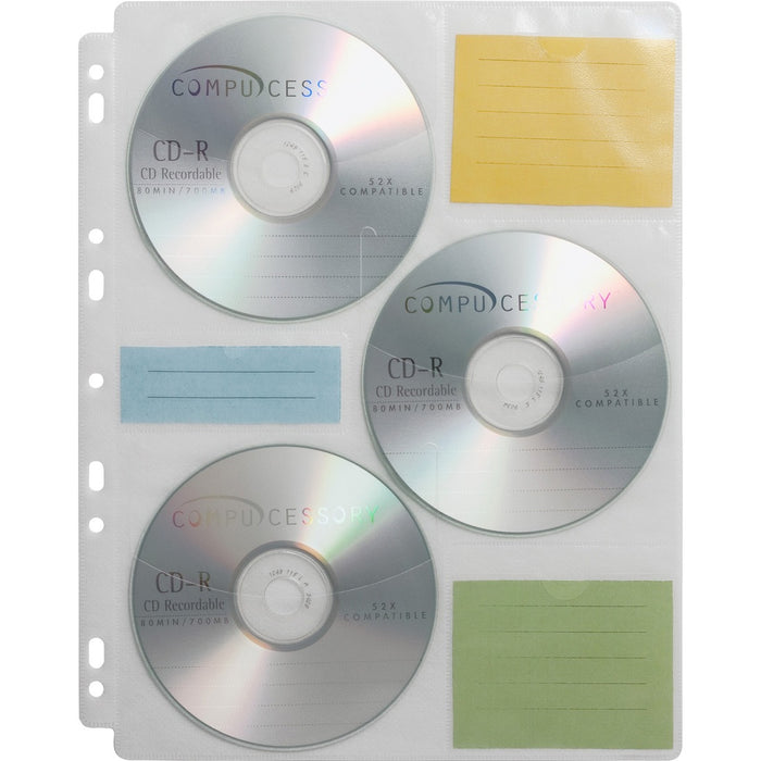 Compucessory CD/DVD Ring Binder Storage Pages - 25 / Pack