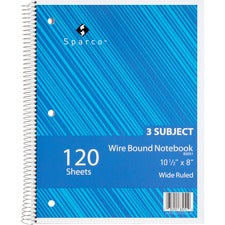 Sparco Quality Wirebound Wide Ruled Notebooks