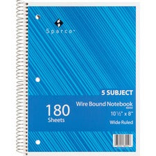 Sparco Quality Wirebound Wide Ruled Notebooks