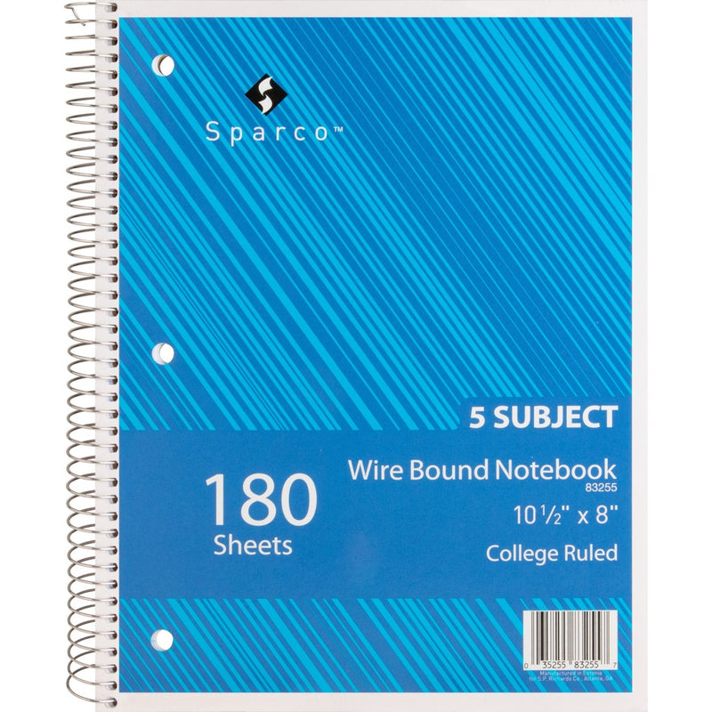 Sparco Wirebound College Ruled Notebooks - The Supply Room