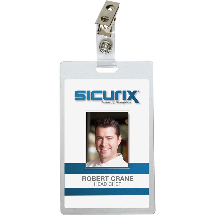 SICURIX Self-laminating Badge Holder with Clip