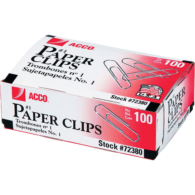 Acco Economy Paper Clips - No. 1 - 10 Sheet Capacity